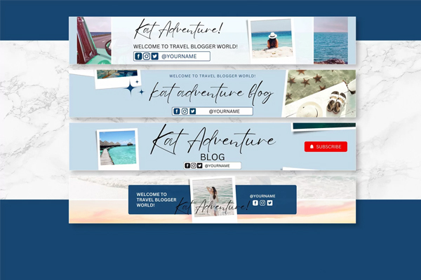 Best YouTube Banner Templates – Modern and Innovative Styles for Distinctive Branding | Editable PSD, AI Templates